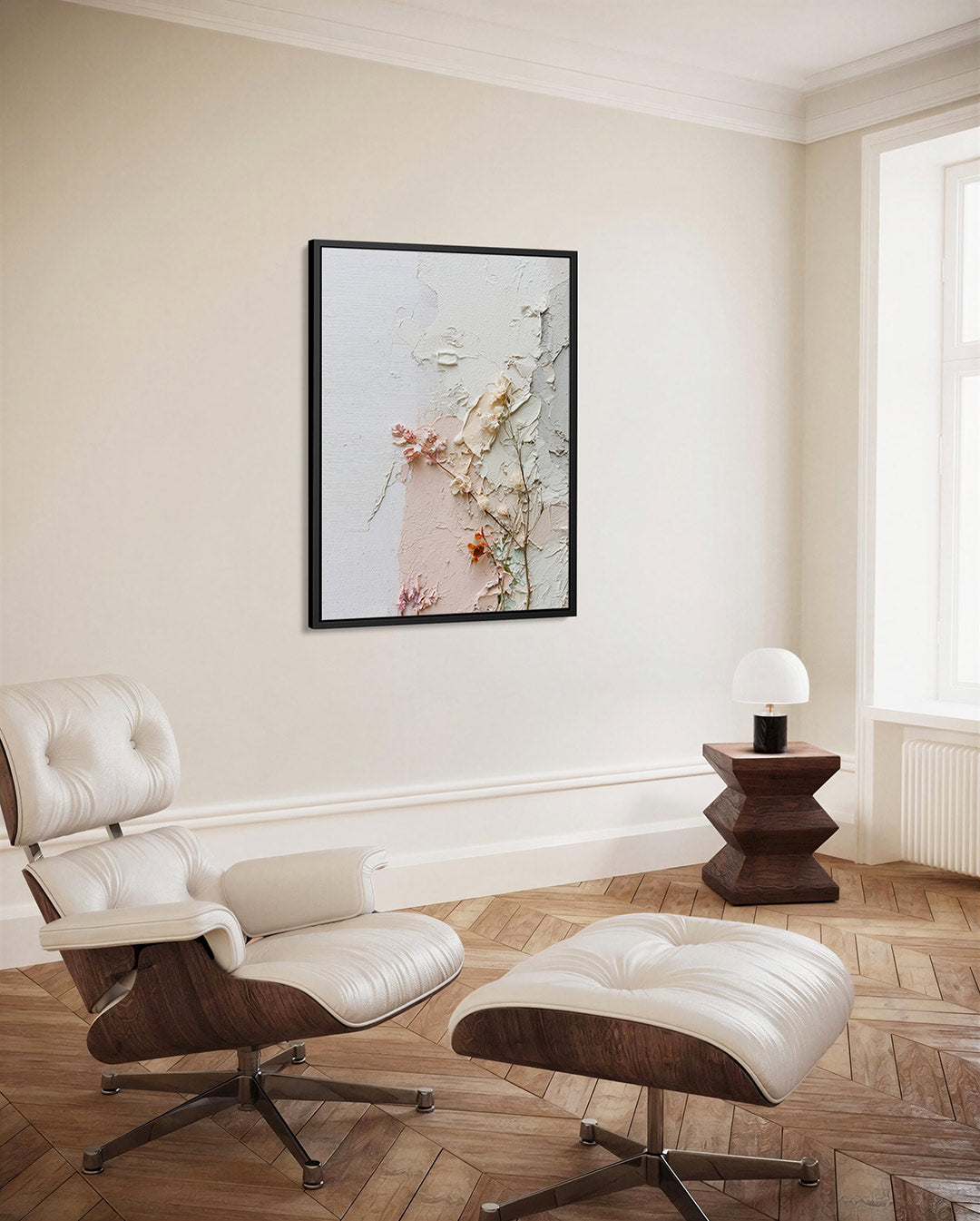 Textuur en bloemen Kunstwerk