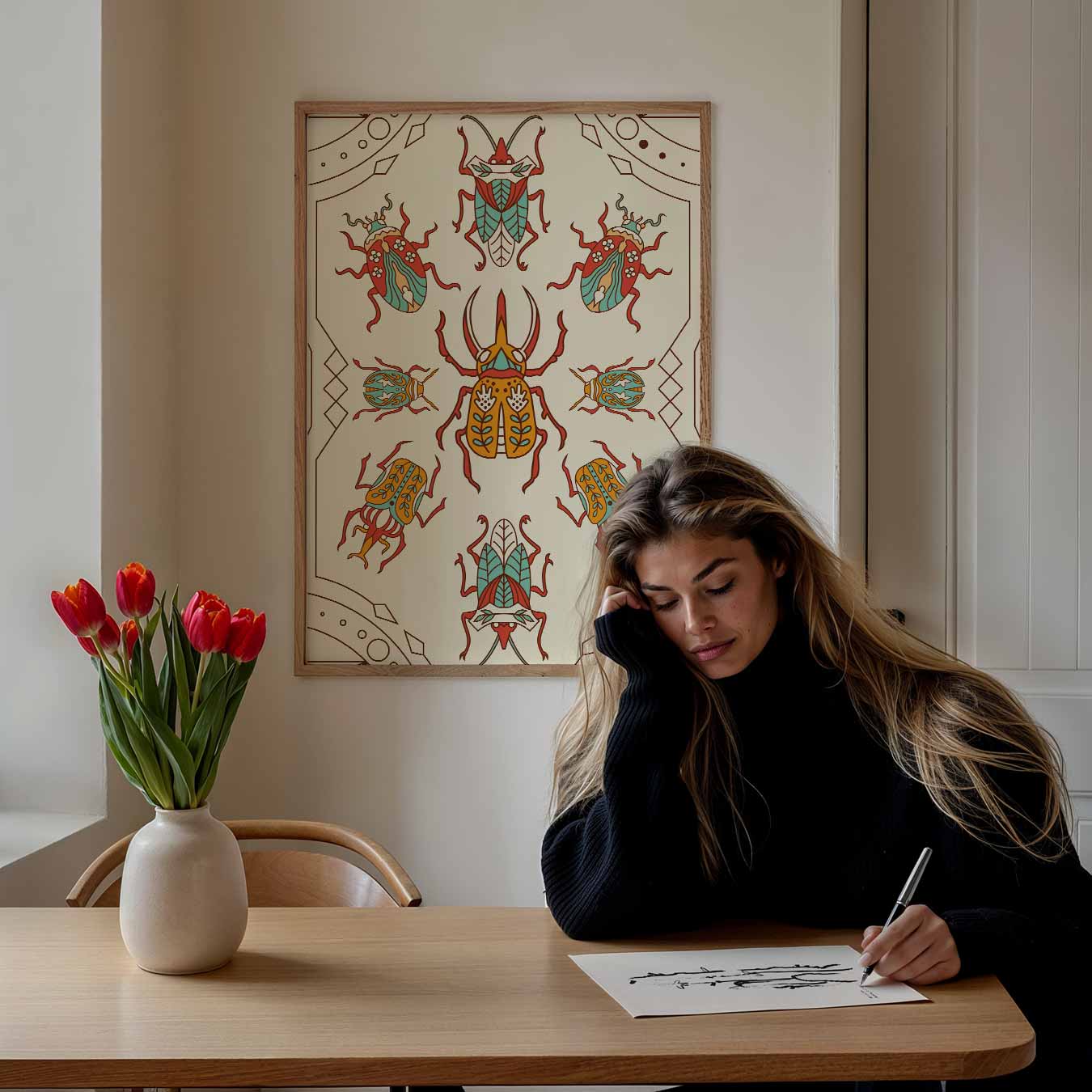 Boho Insecten Kunstposter-WallArtistic