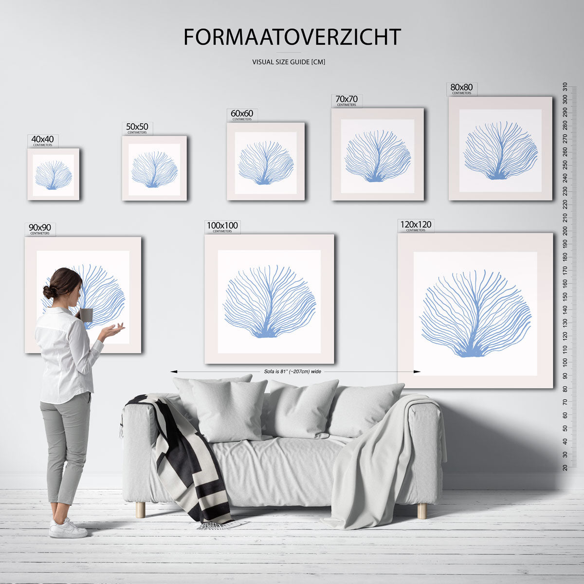 Blauwe waaier Poster