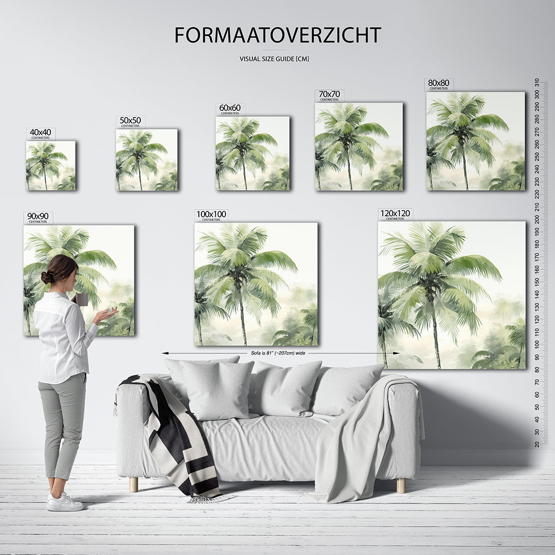 Tropische palmen Kunstwerk