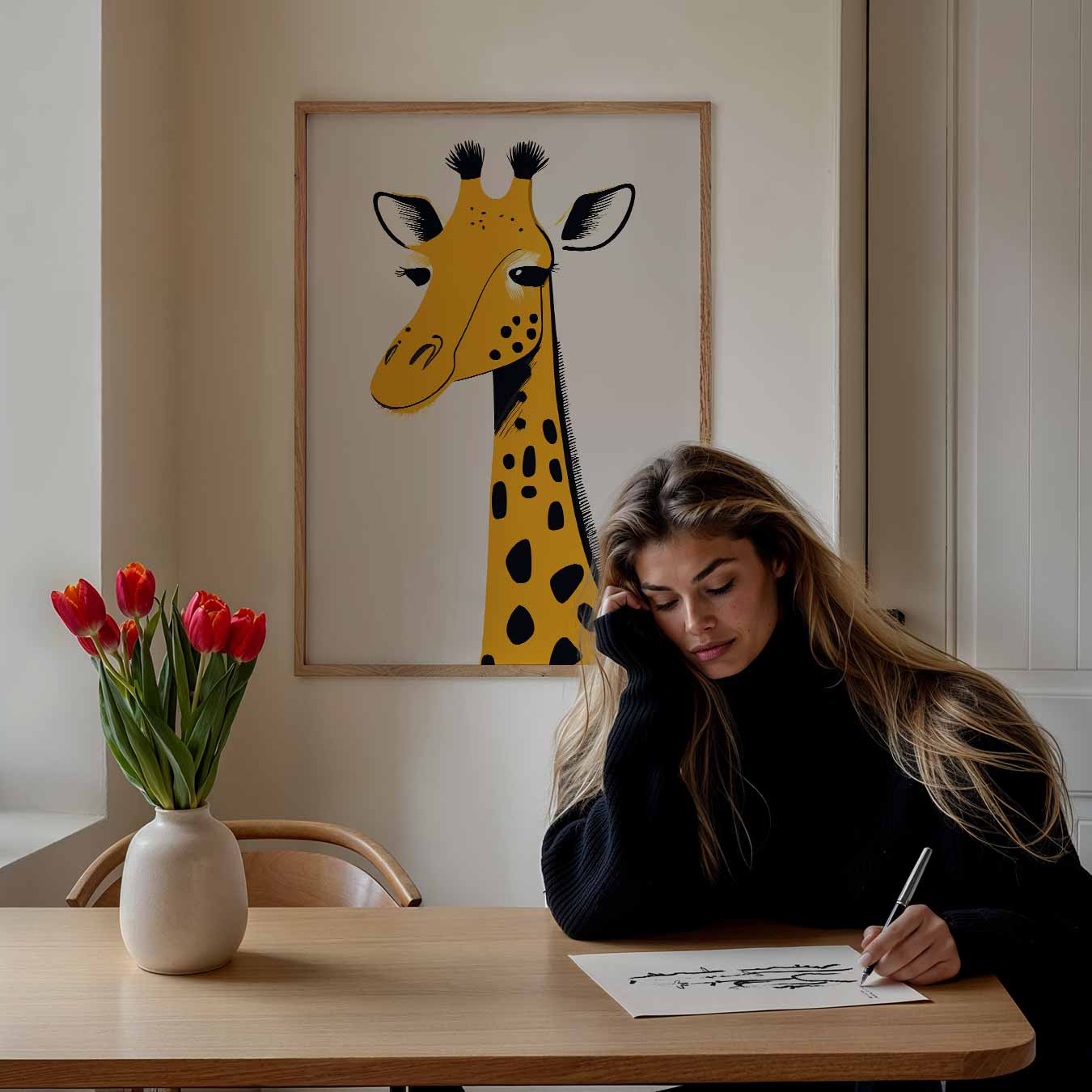 Stijlvolle Giraffen Print Poster-WallArtistic