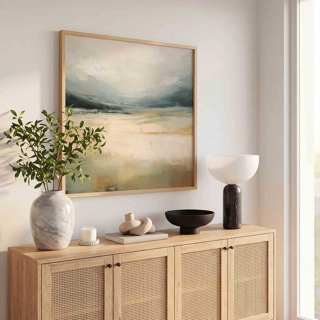 Landschap in zachte tinten Poster