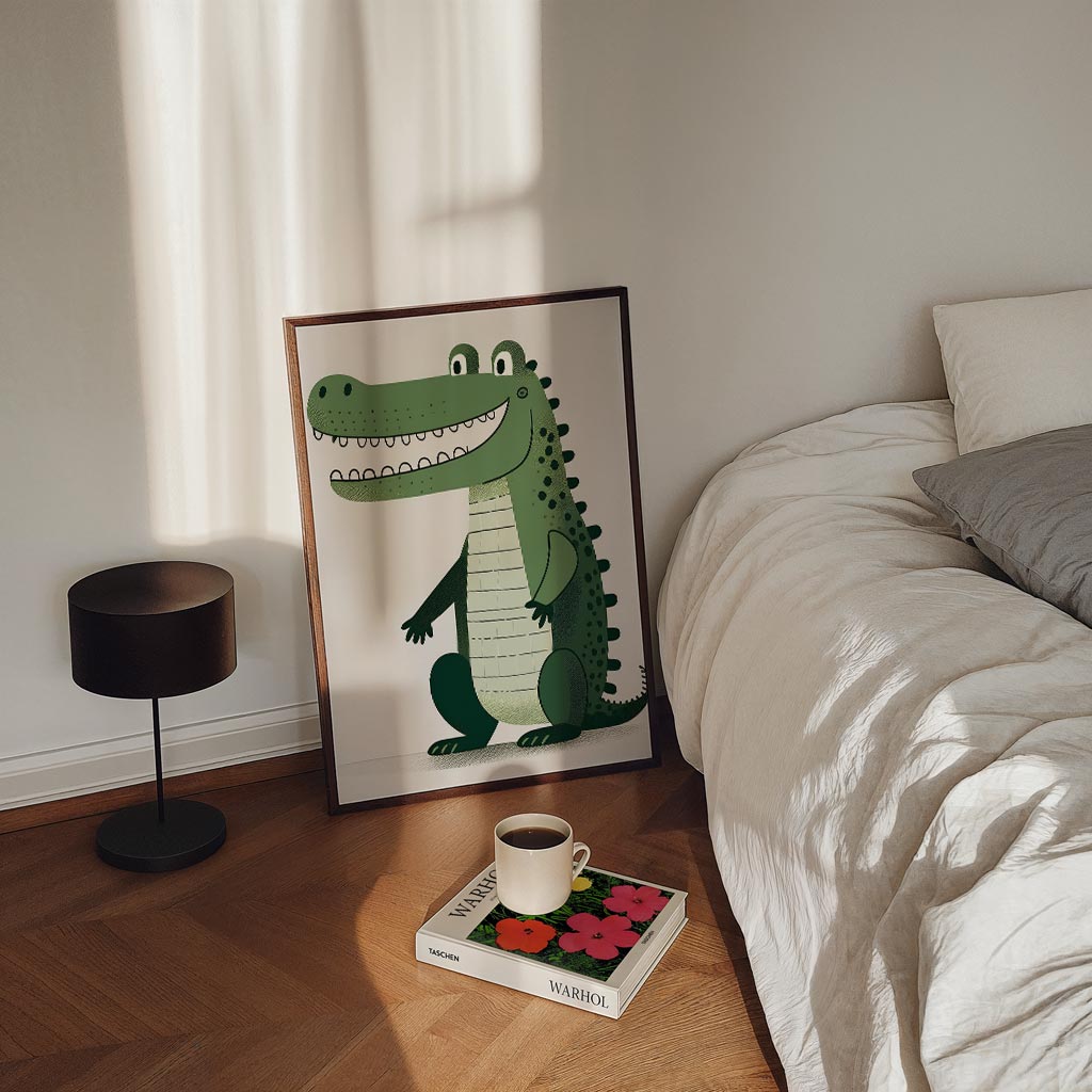 Vrolijke Krokodil Kinderkamer Poster-WallArtistic