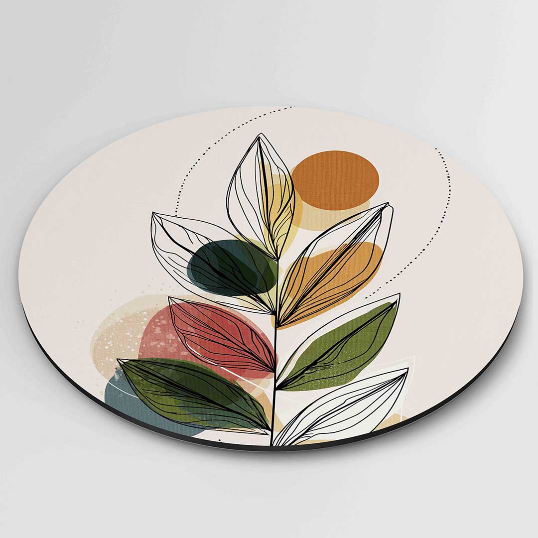 Bladeren en cirkels Muurcirkel