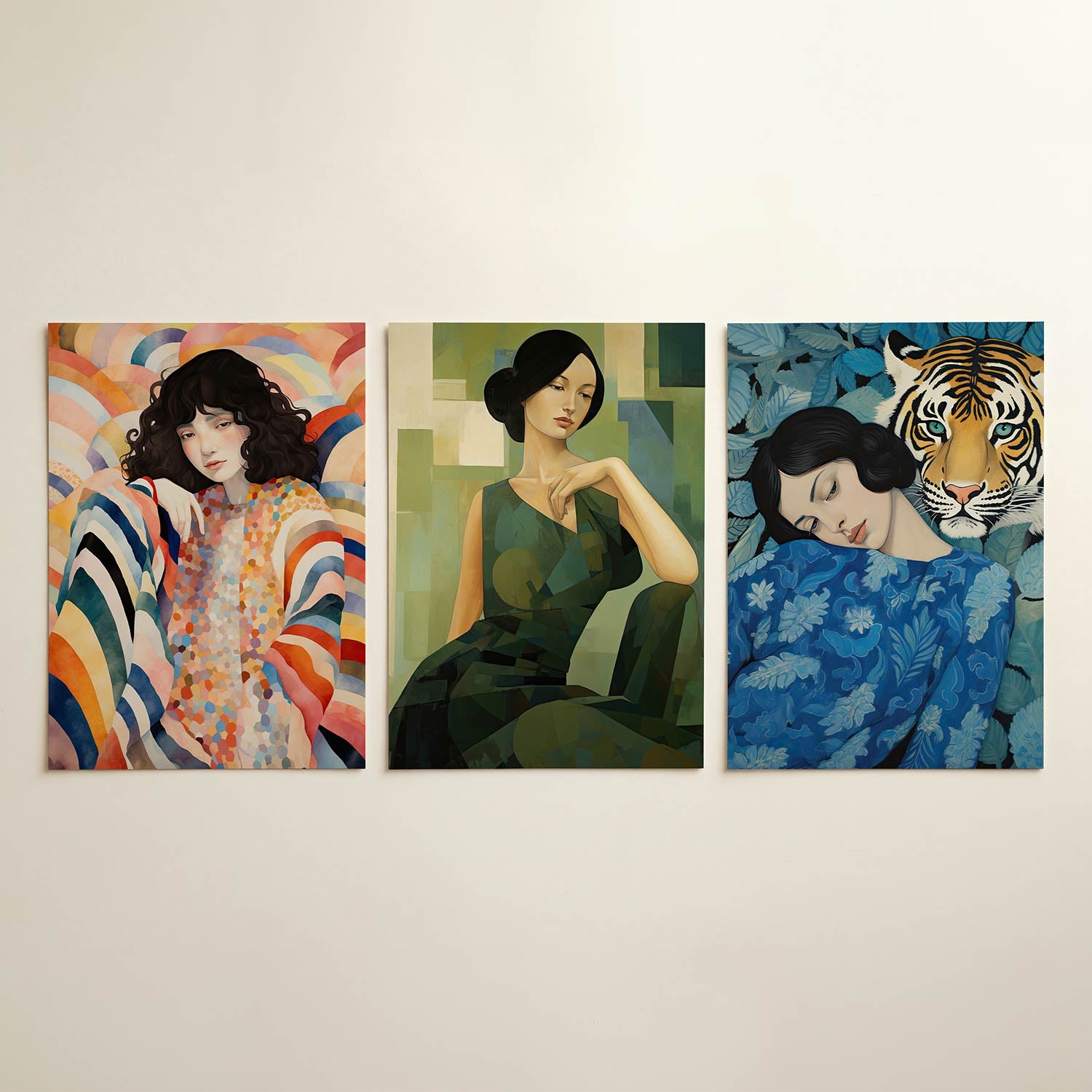 Kleurrijke golven Posterset