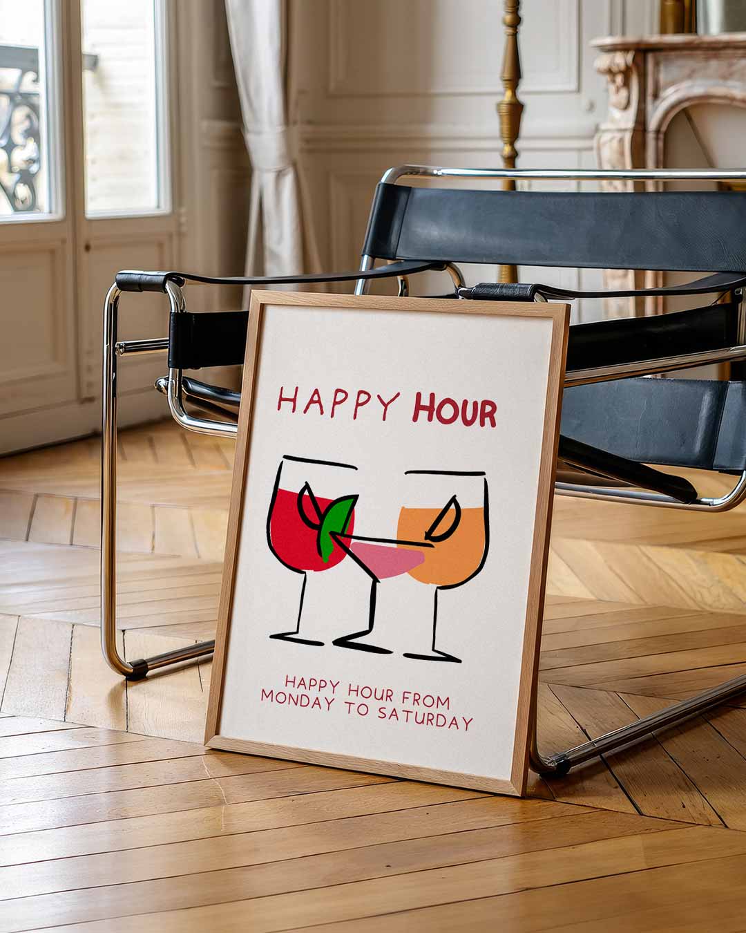 Happy Hour Cocktail Poster-WallArtistic
