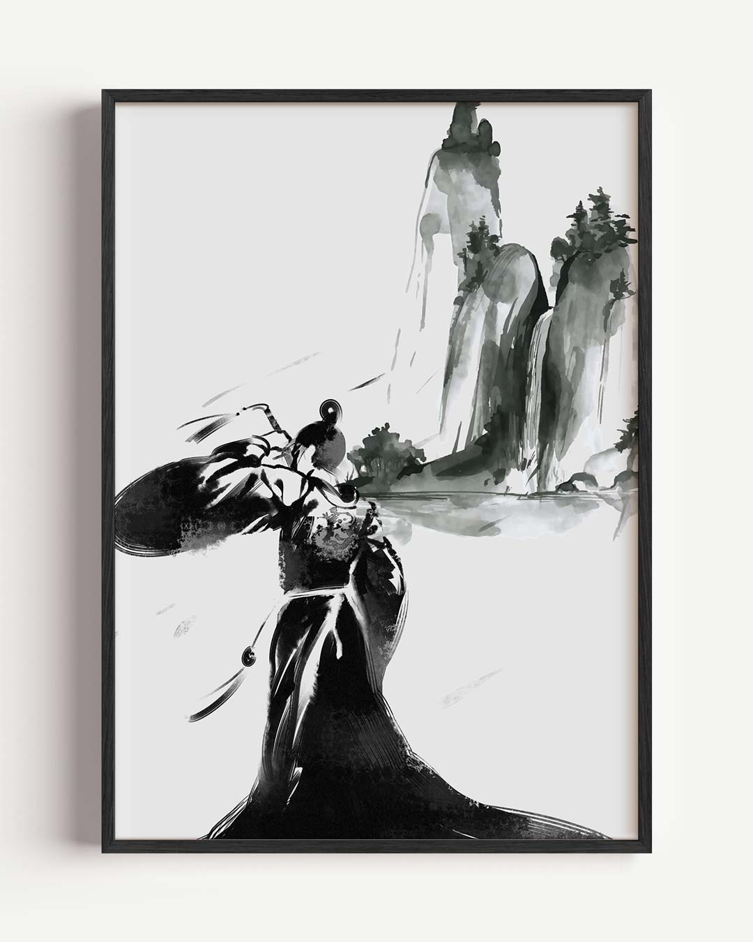 Elegante Oosterse Sumi-e Poster-WallArtistic