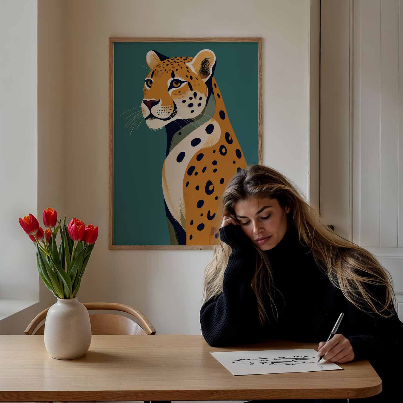 Elegante Luipaard Poster-WallArtistic