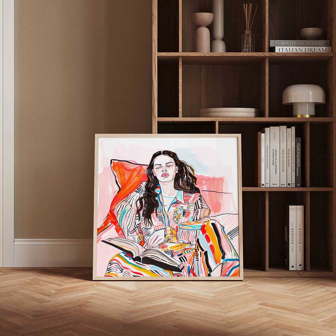 Vrouw met boek Poster