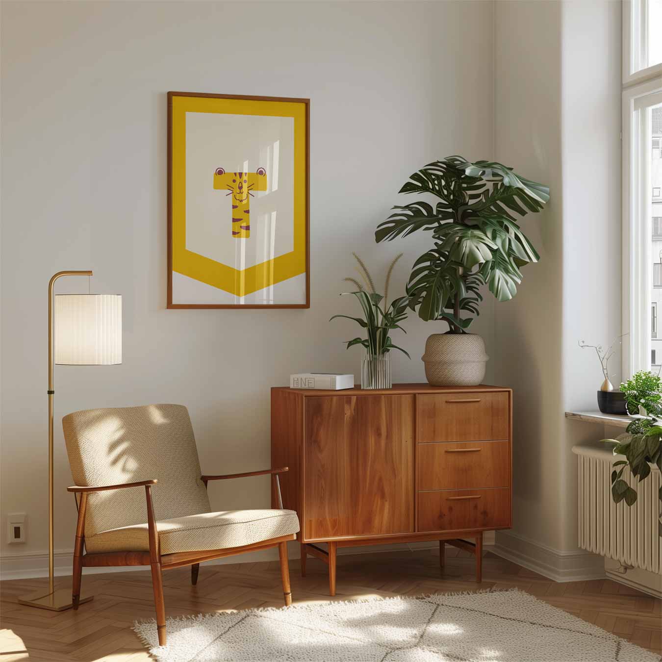 Speelse Tijger Letterposter-WallArtistic