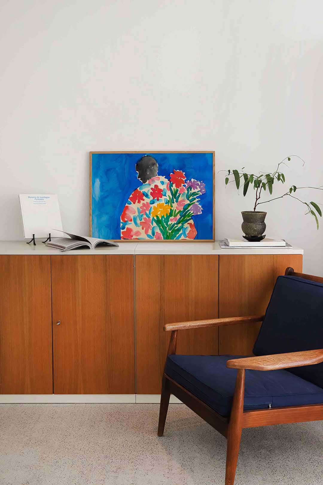 Figuur met bloemen Poster