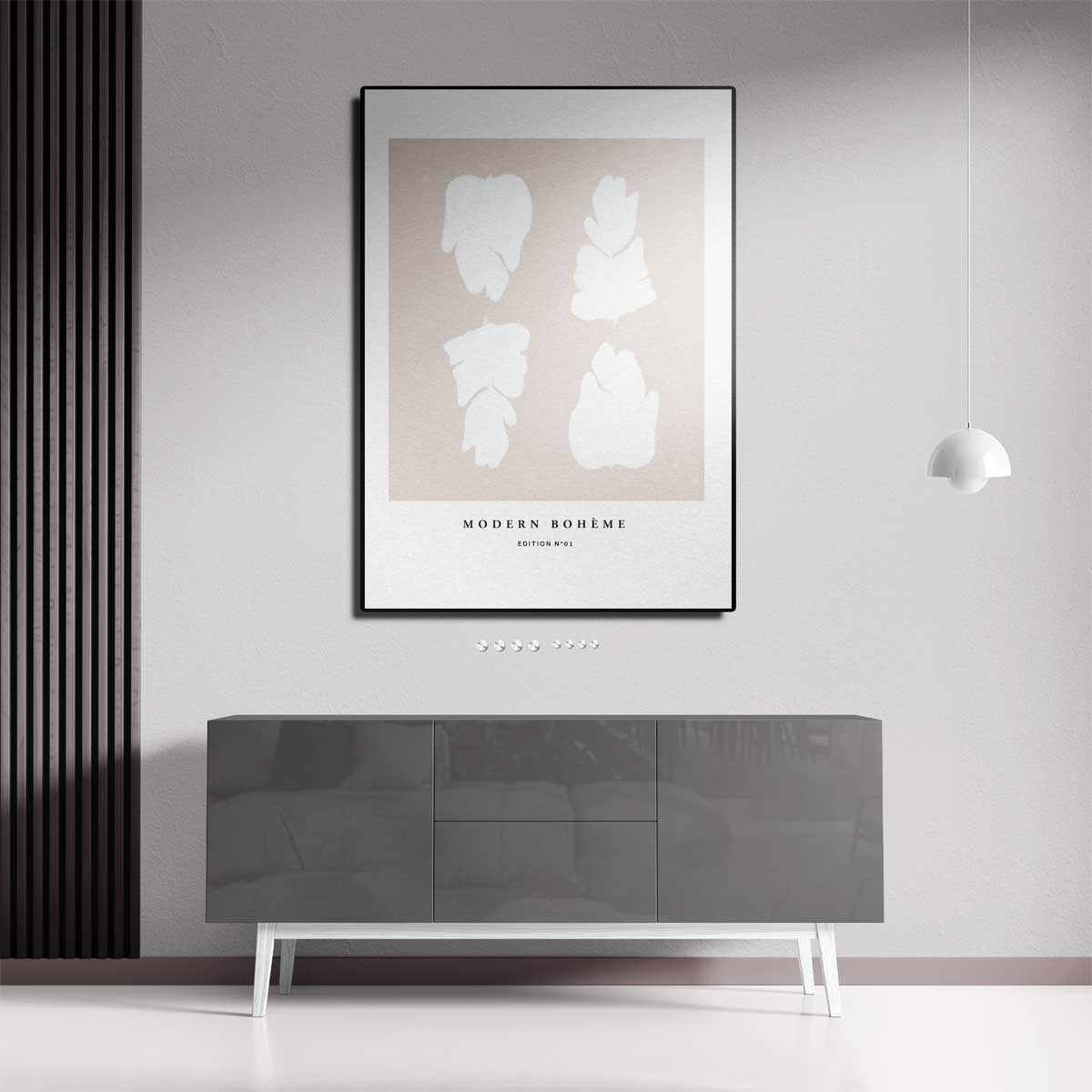 Moderne Boho Bladeren Kunstwerk-canvas-dibond-plexiglas-wanddecoratie-WallArtistic