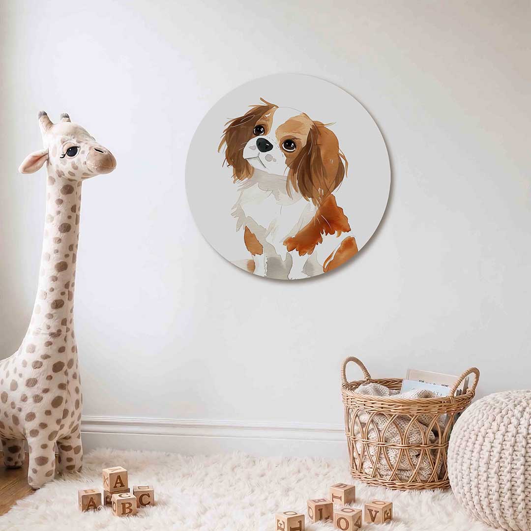 Hond met bruine vlekken Muurcirkel