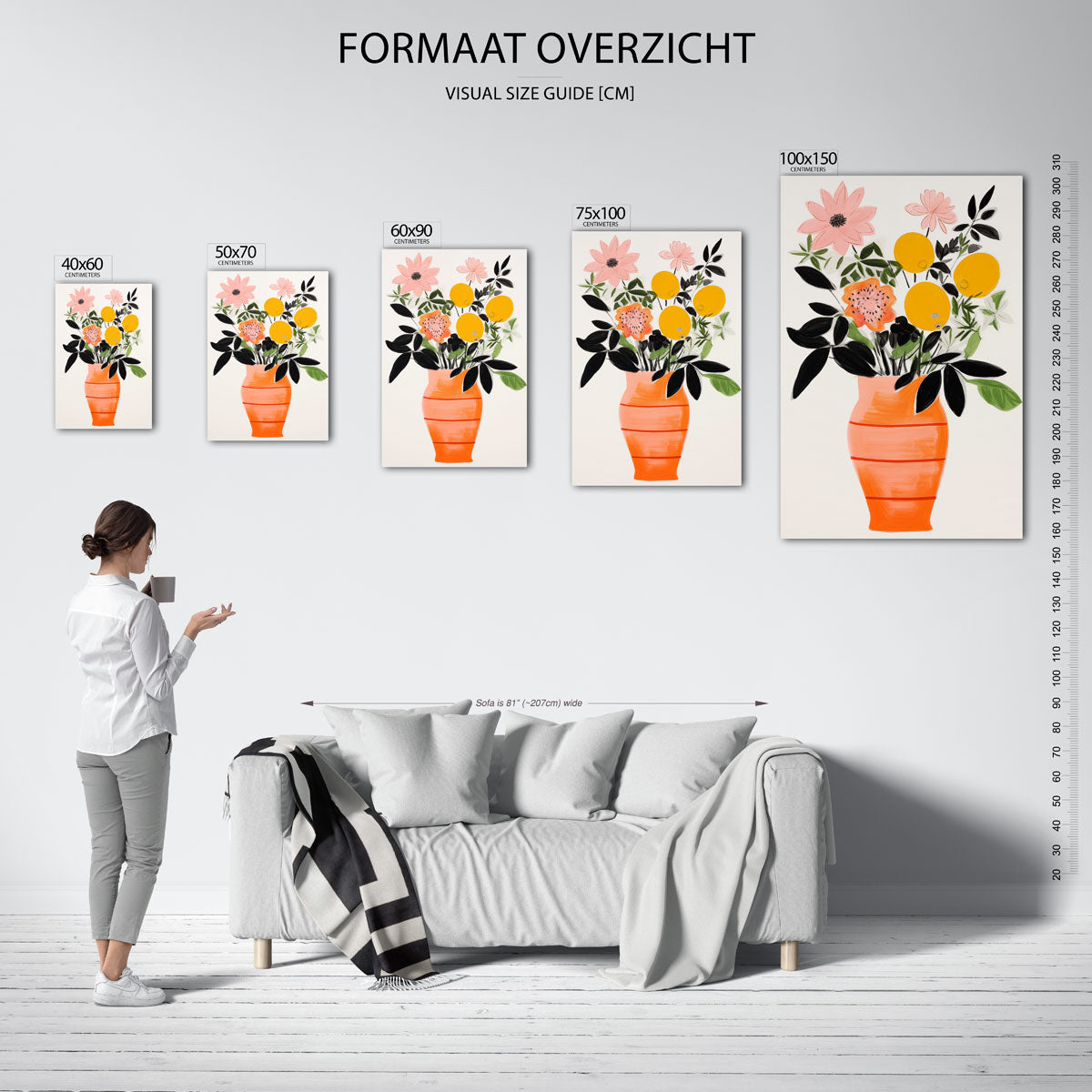 Bloemenvorm in vaas Kunstwerk
