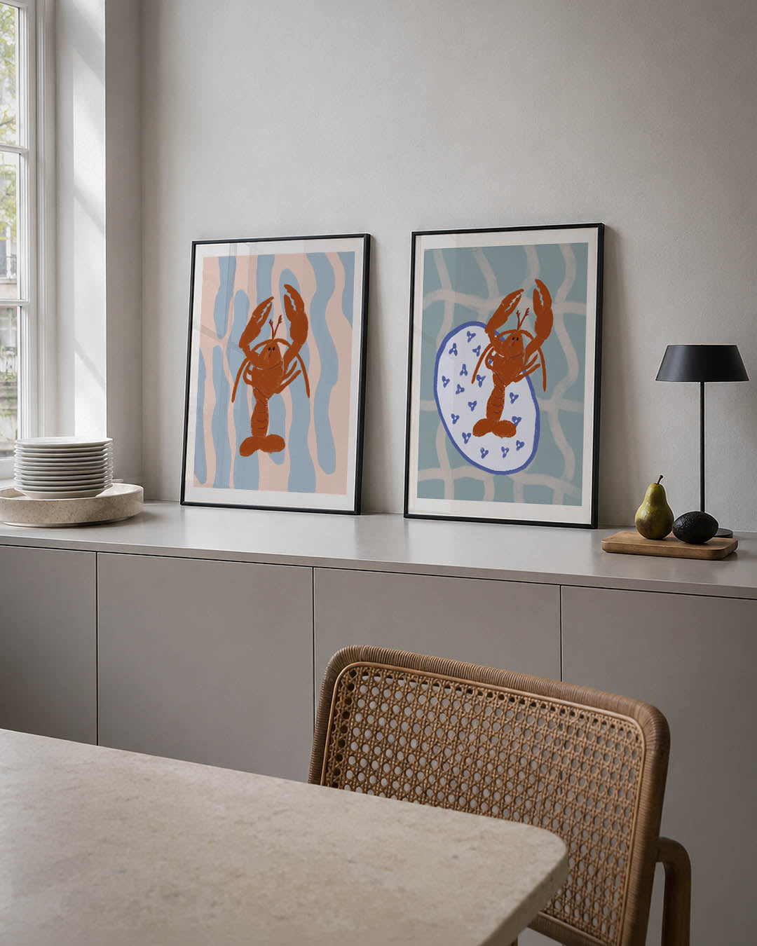 Kleurrijke kreeft Posterset
