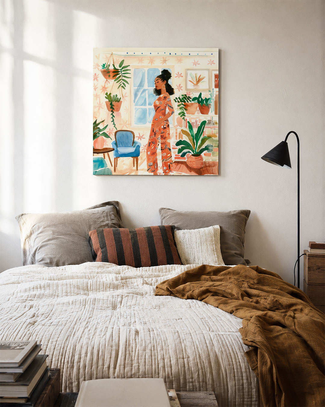 Vrouw in interieur Kunstwerk