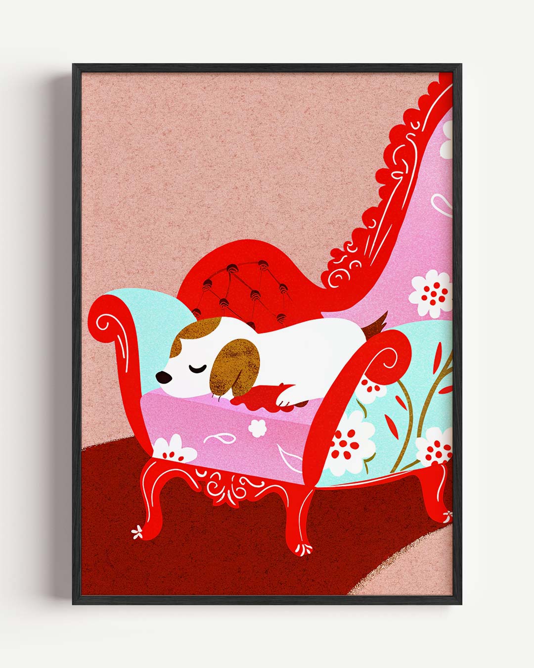 Slapende Poes op Chique Bankje Poster-WallArtistic