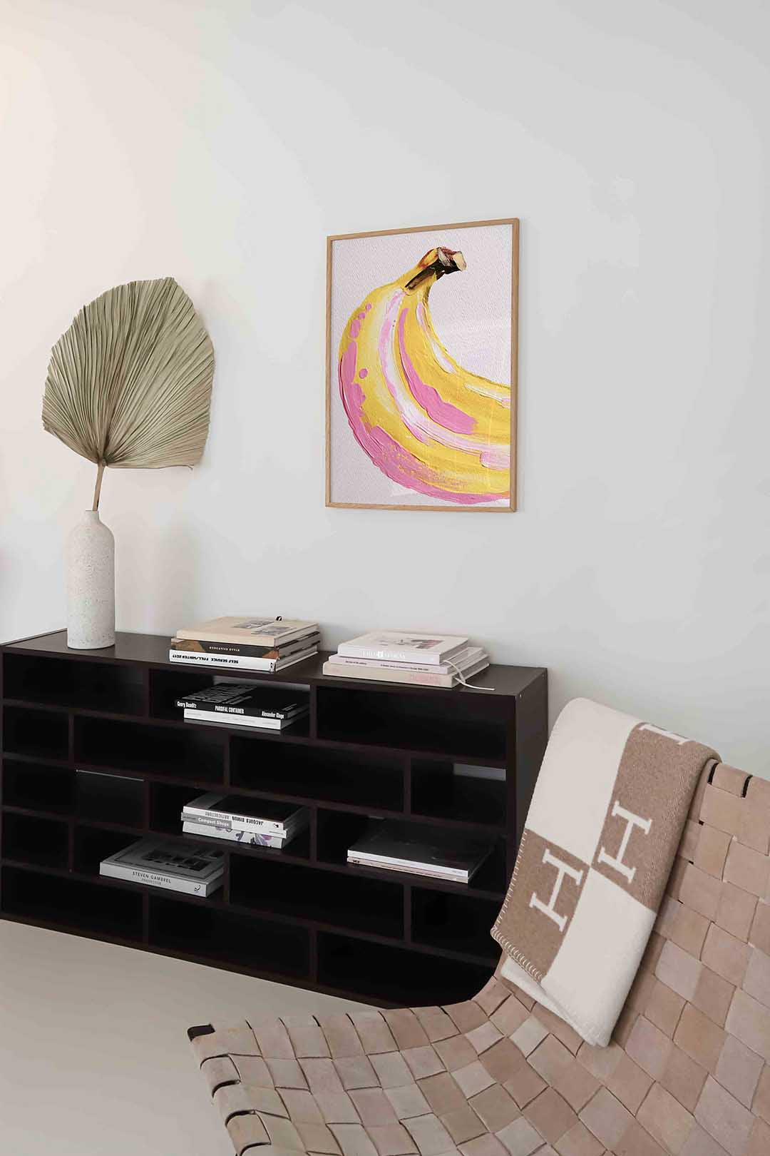 Banaan in roze en geel Poster