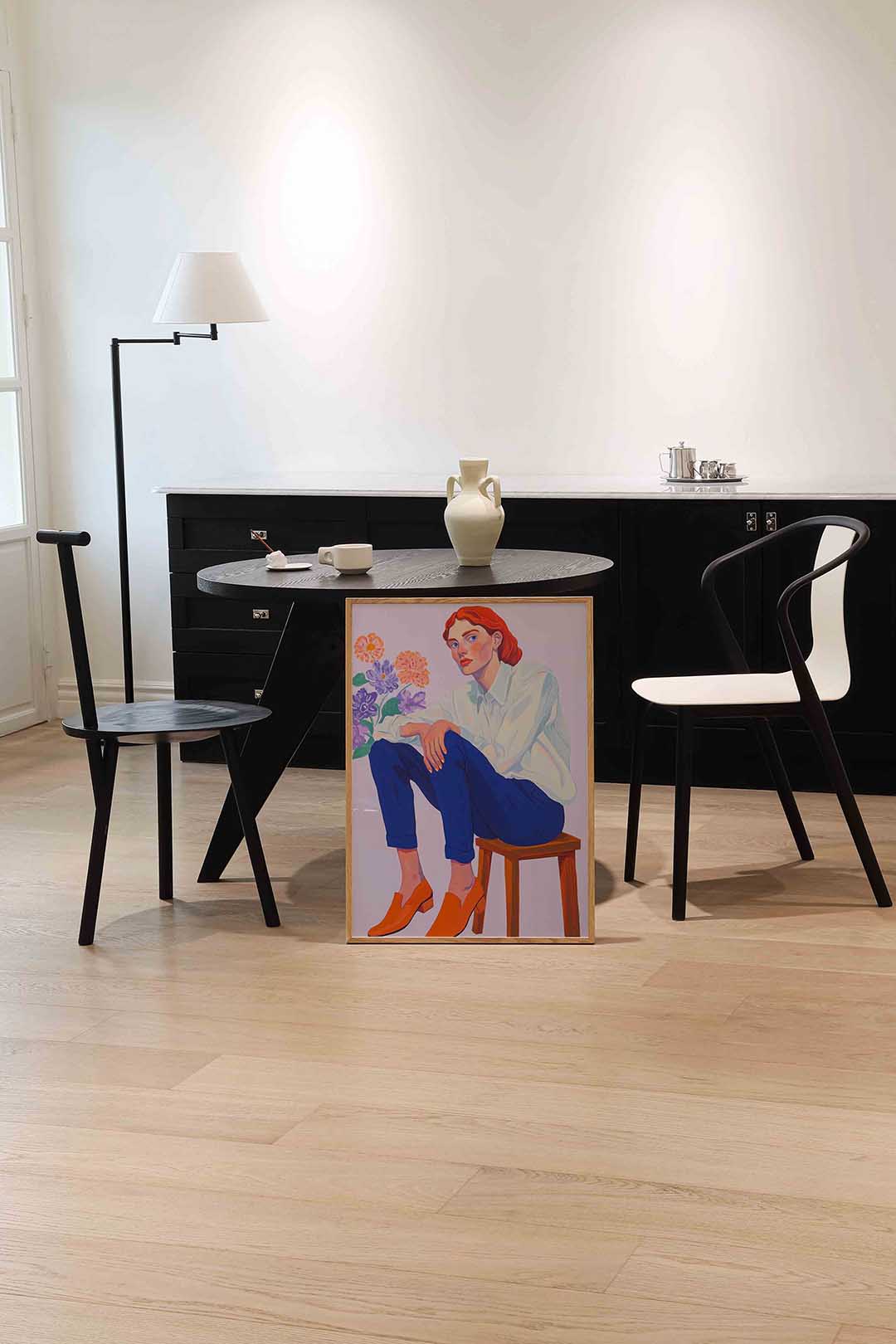 Vrouw met bloemen Poster