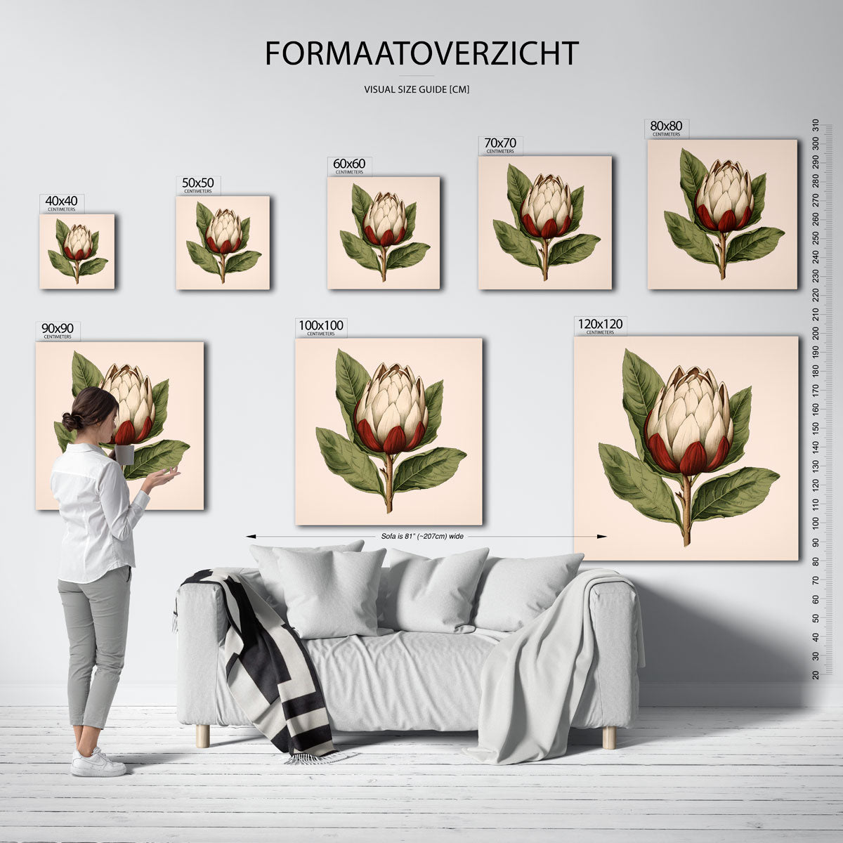 Bloem met groene bladeren Poster