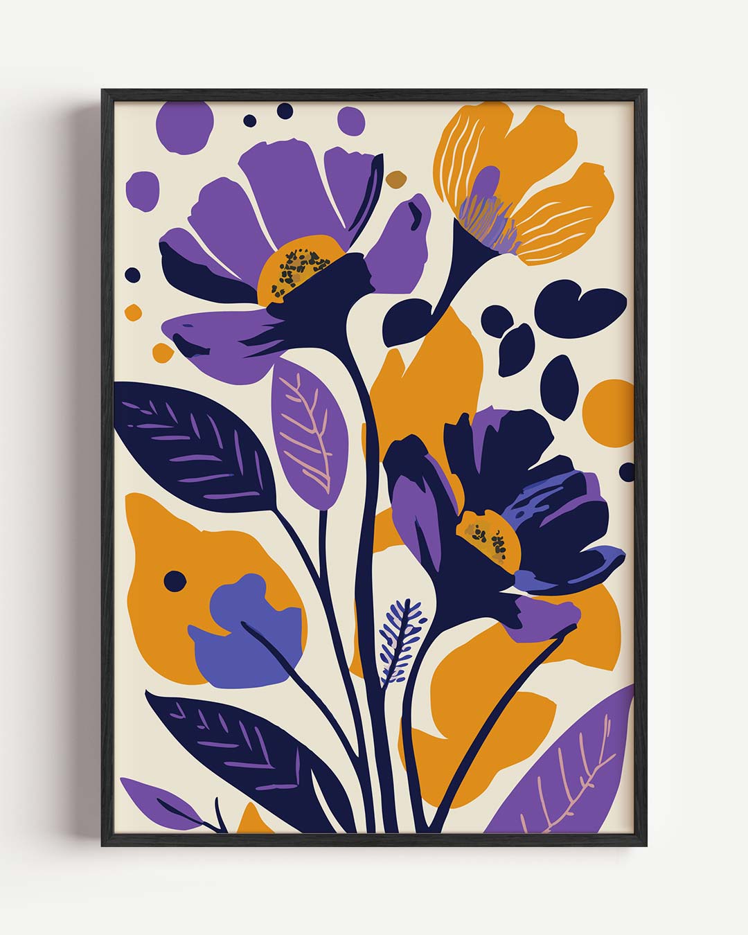 Bloemenpracht in Paars en Oranje Poster-WallArtistic