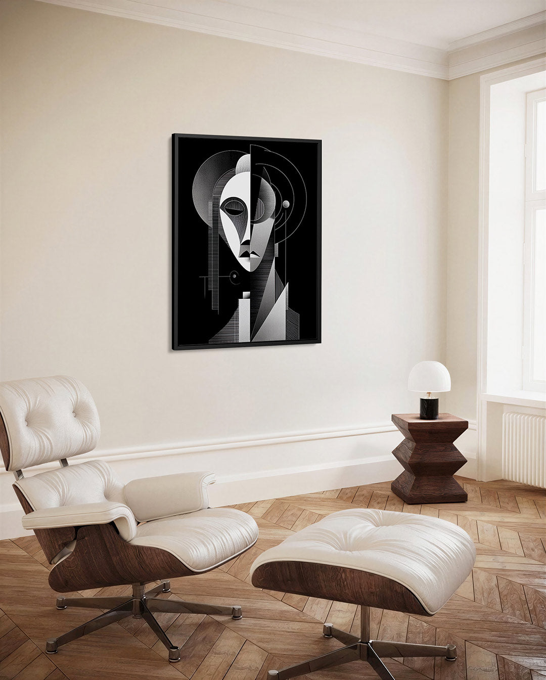 Geometrisch portret Kunstwerk