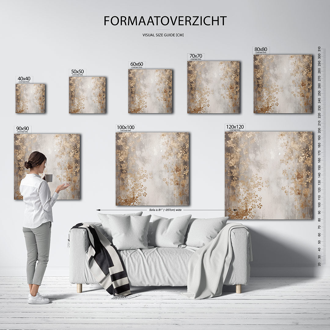 Gouden bloemmotief Kunstwerk