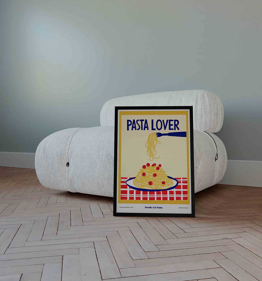 Pasta op vork Poster