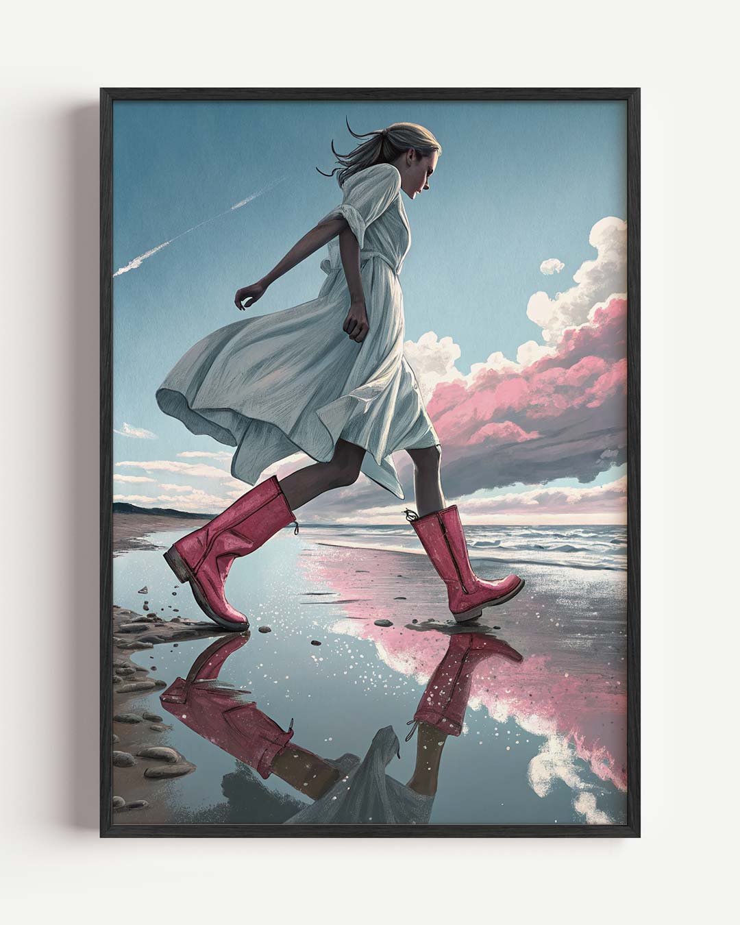 Dromerige Strandwandeling Poster-WallArtistic