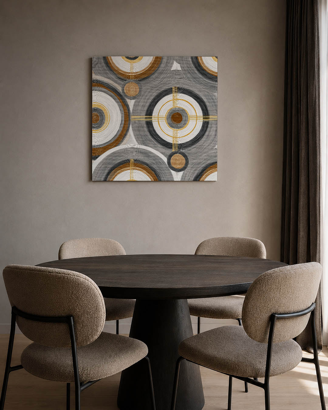 Cirkelpatroon met lijnen Kunstwerk