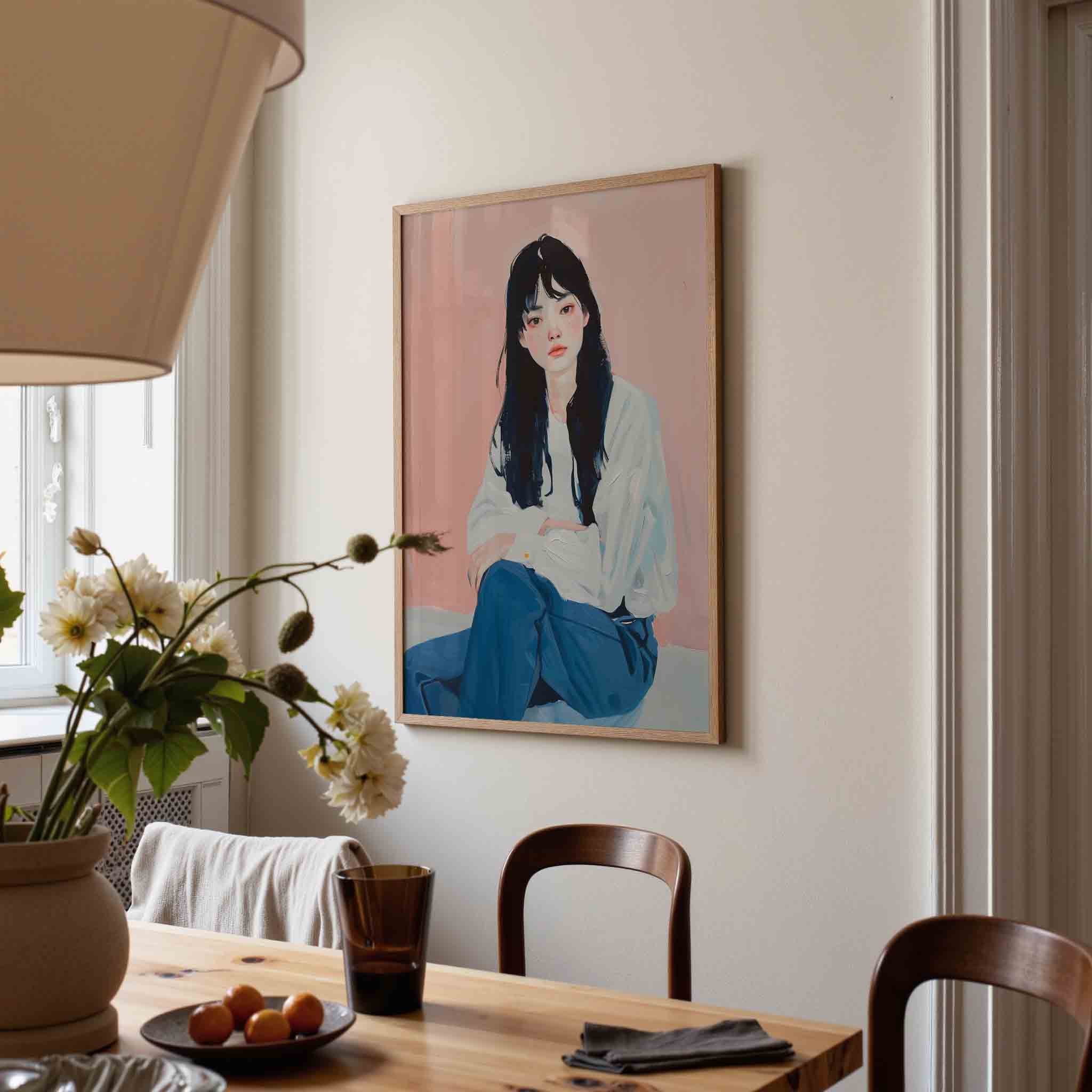 Vrouw met donkere haren Poster