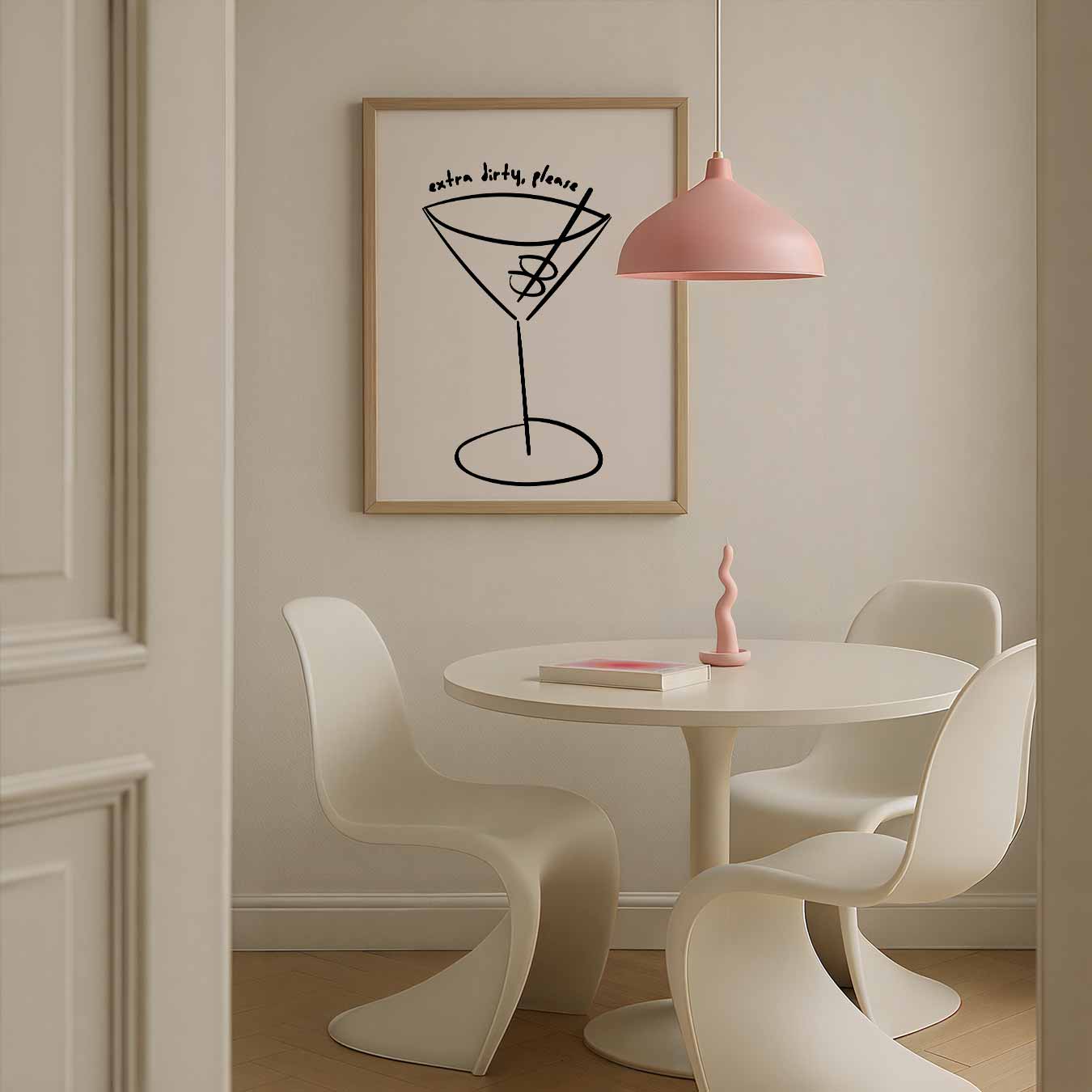 Stijlvolle Martini Illustratie Poster-WallArtistic