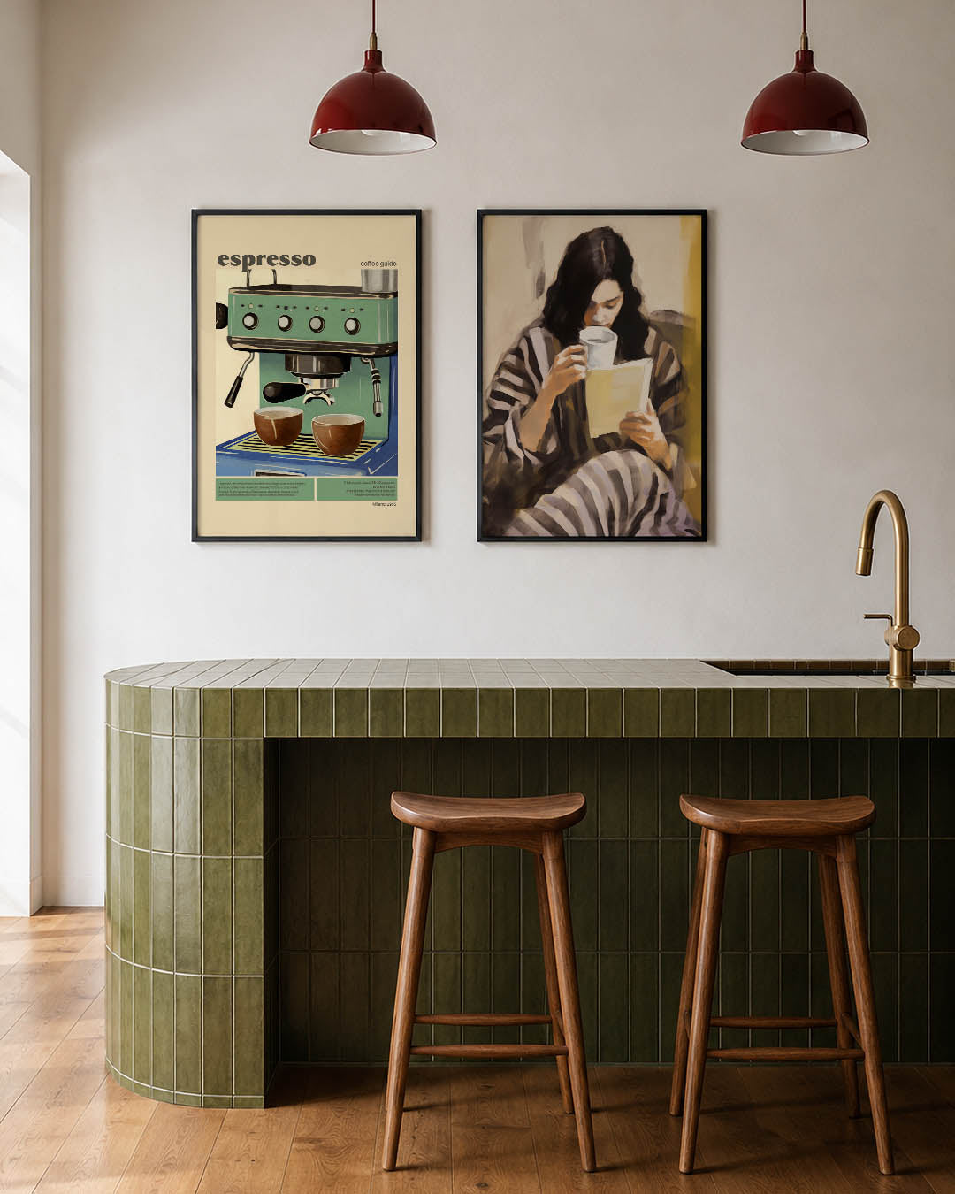 Koffie en machine Posterset