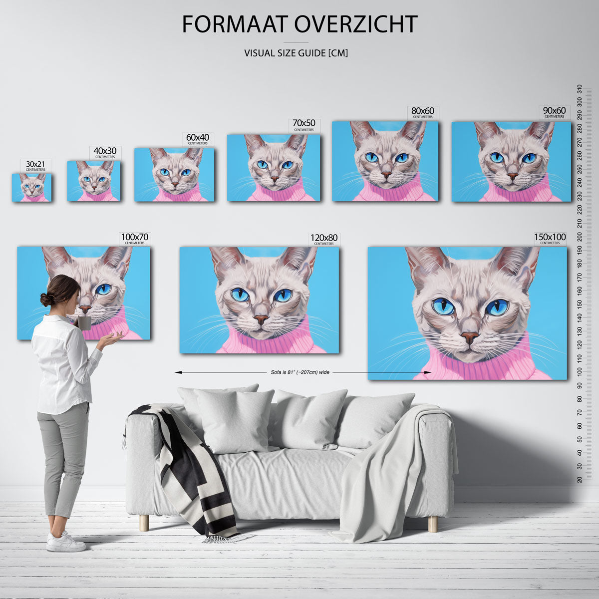 Kat met blauwe ogen Poster