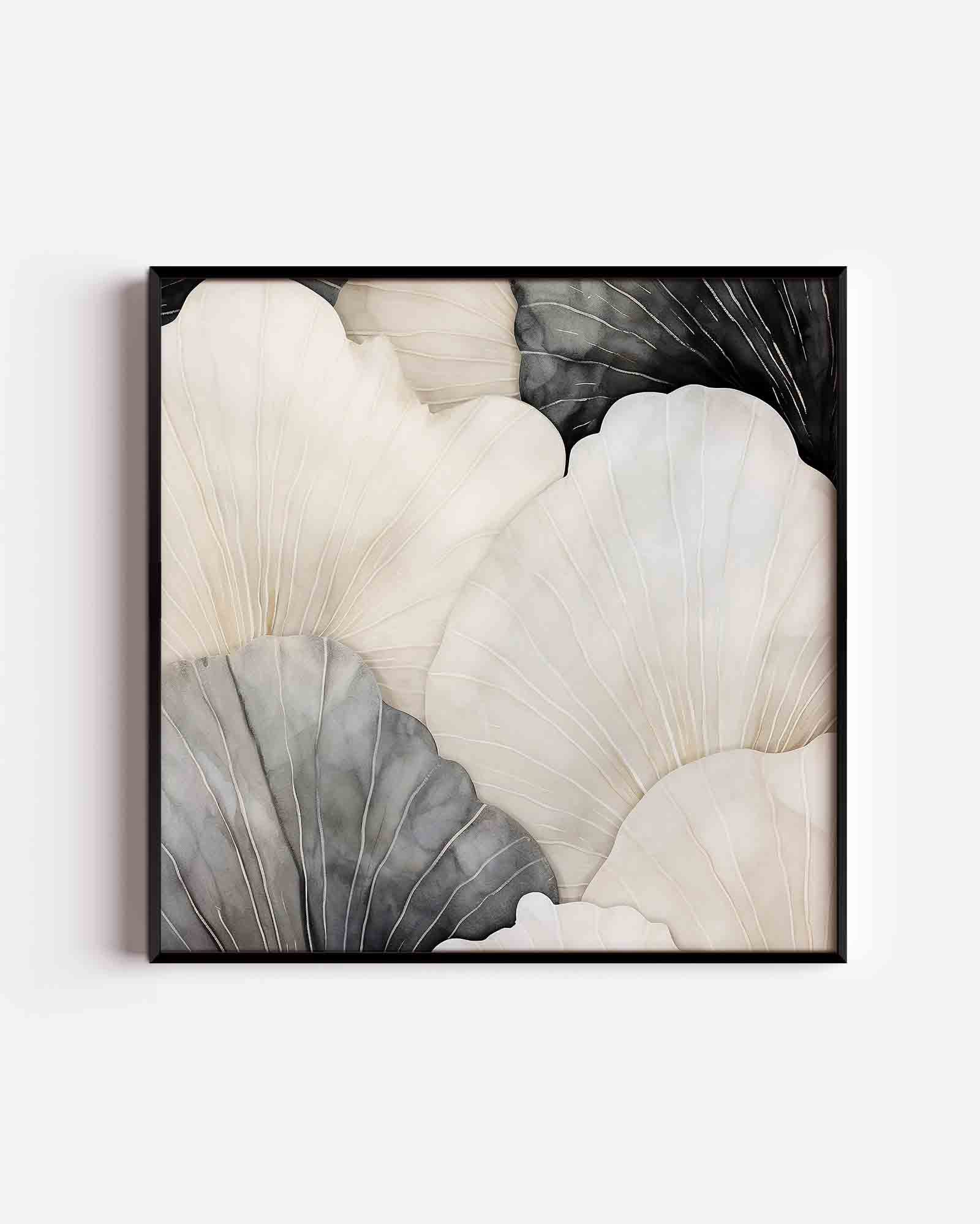 Bloemvormen in neutrale tinten Poster