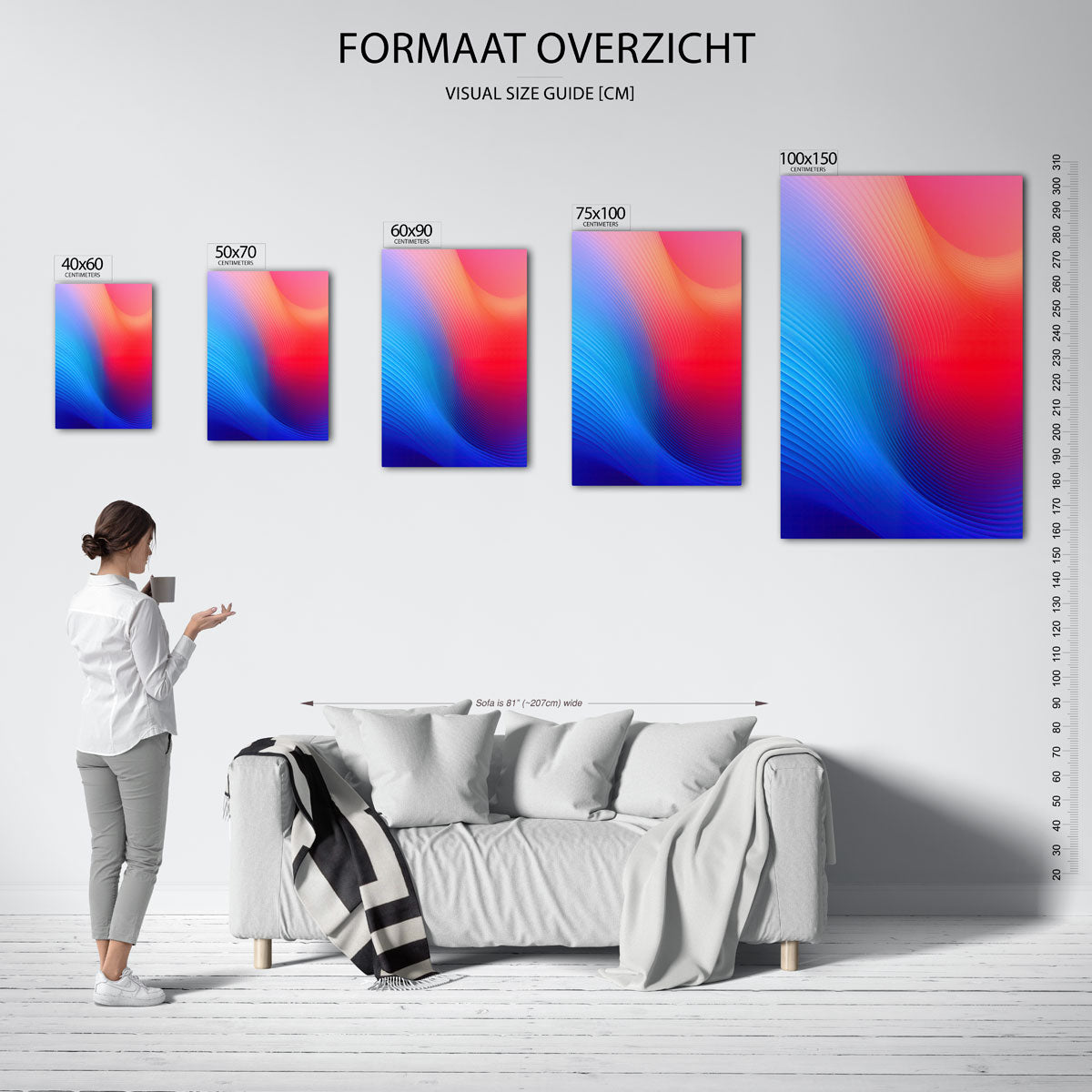 Golvende kleuren Kunstwerk