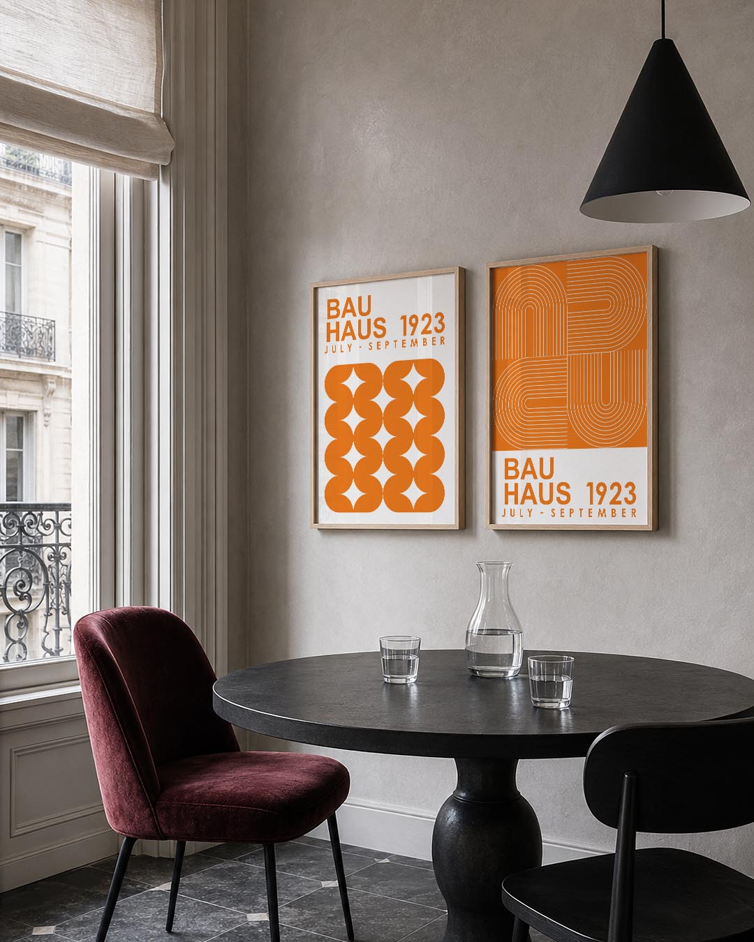 Oranje vormenspel Posterset