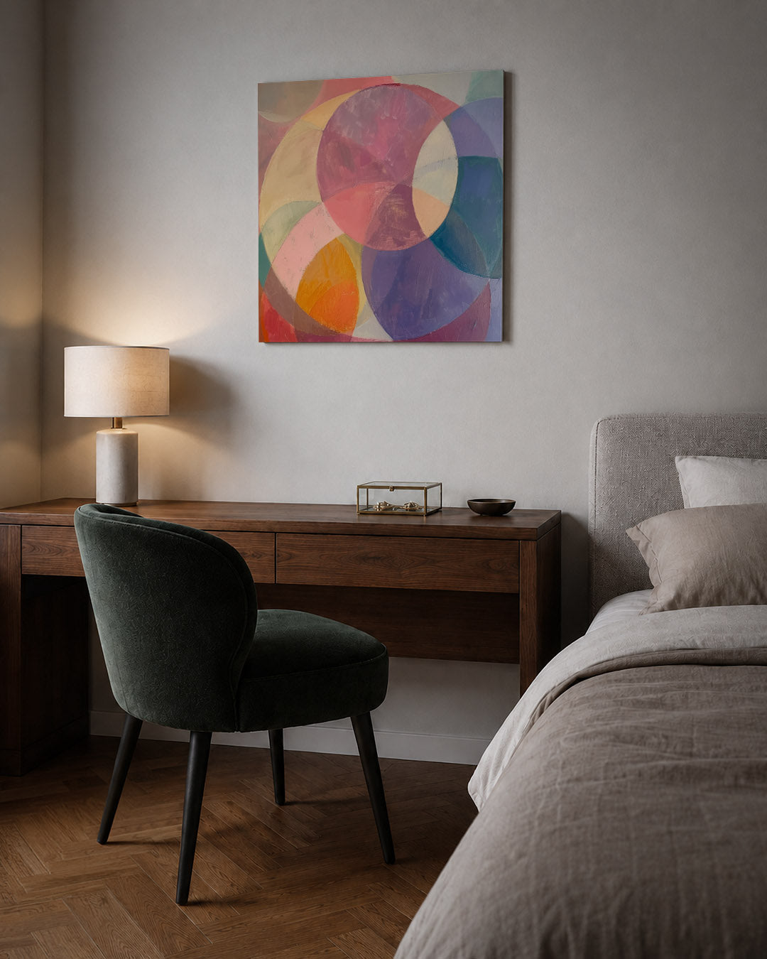 Kleurrijke cirkelvormen Kunstwerk