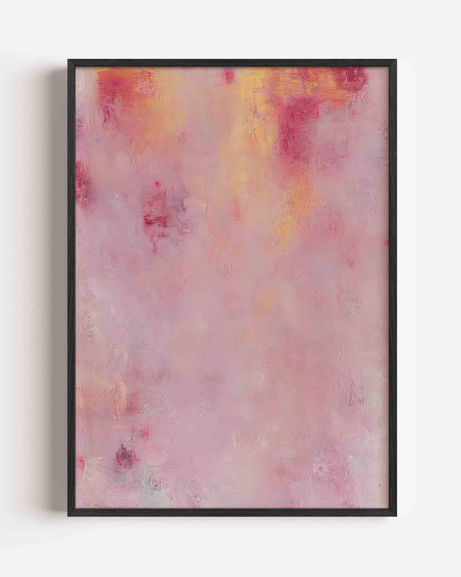 Roze en gele abstracte Poster