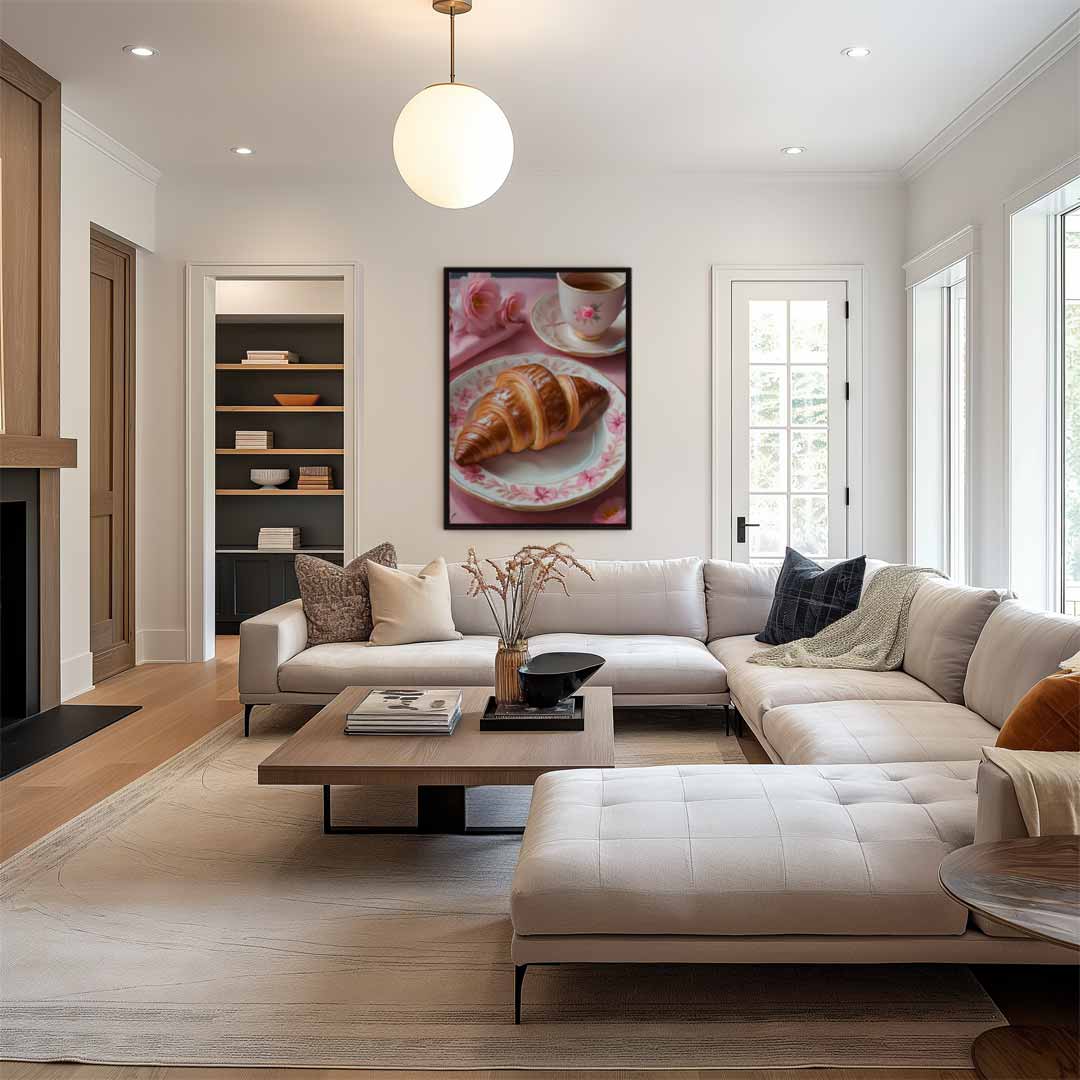 Roze ontbijtgenot Kunstwerk-canvas-dibond-plexiglas-wanddecoratie-WallArtistic