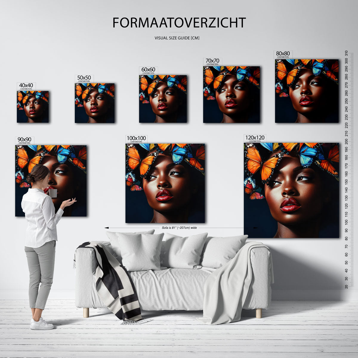 Vlinders en vrouw Poster
