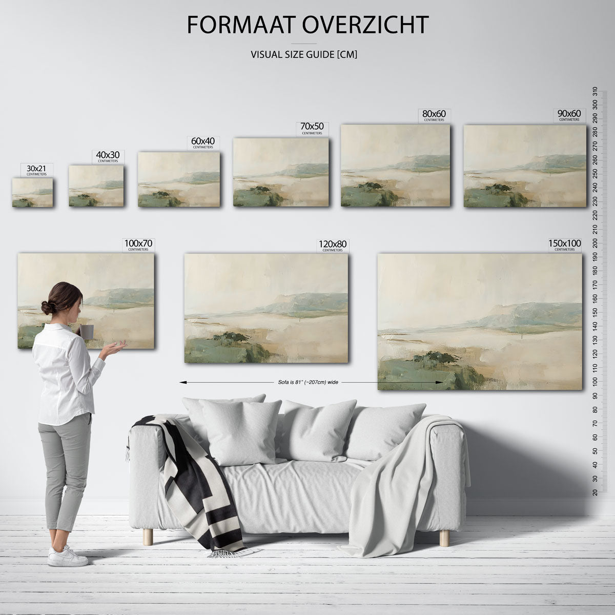 Landschap in zachte tinten Poster