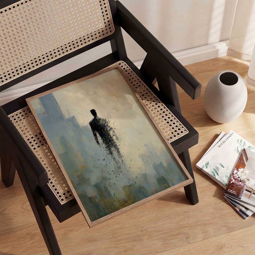 Figuur in mist Poster