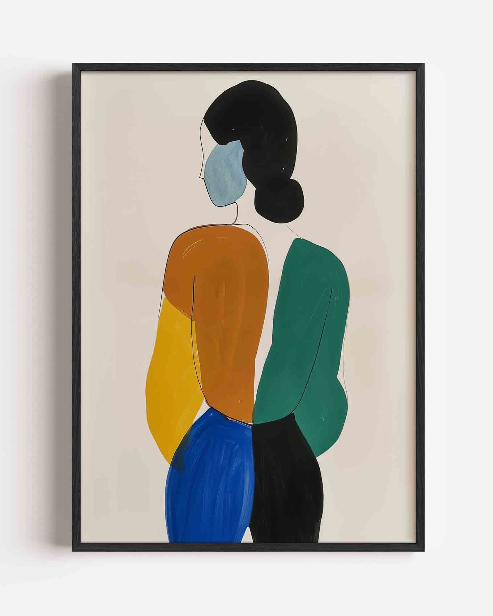 Twee figuren in kleur Poster