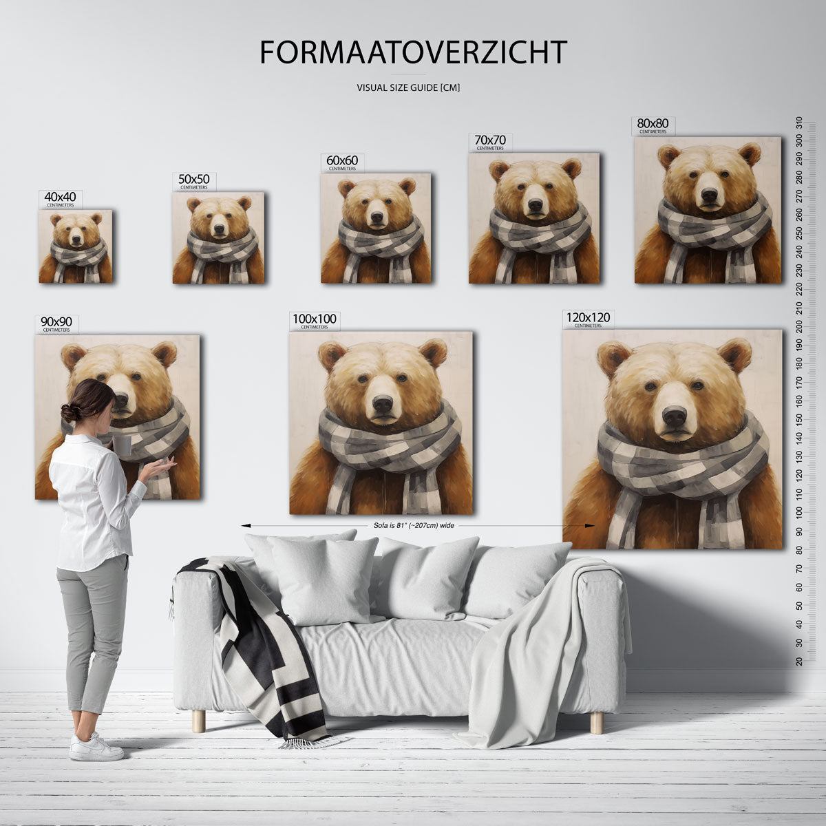 Beer met sjaal Poster