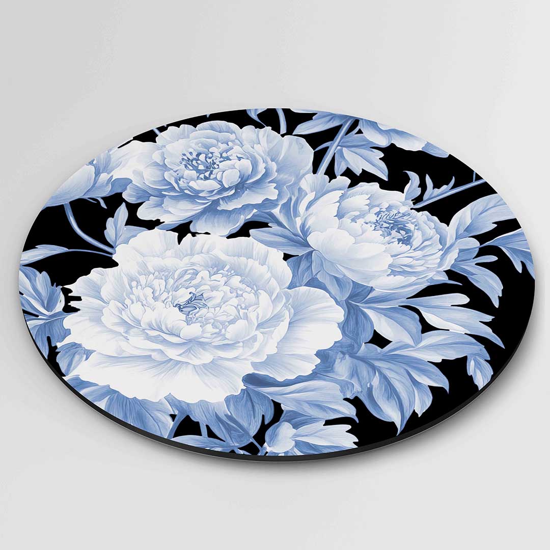 Blauwe bloemen Muurcirkel
