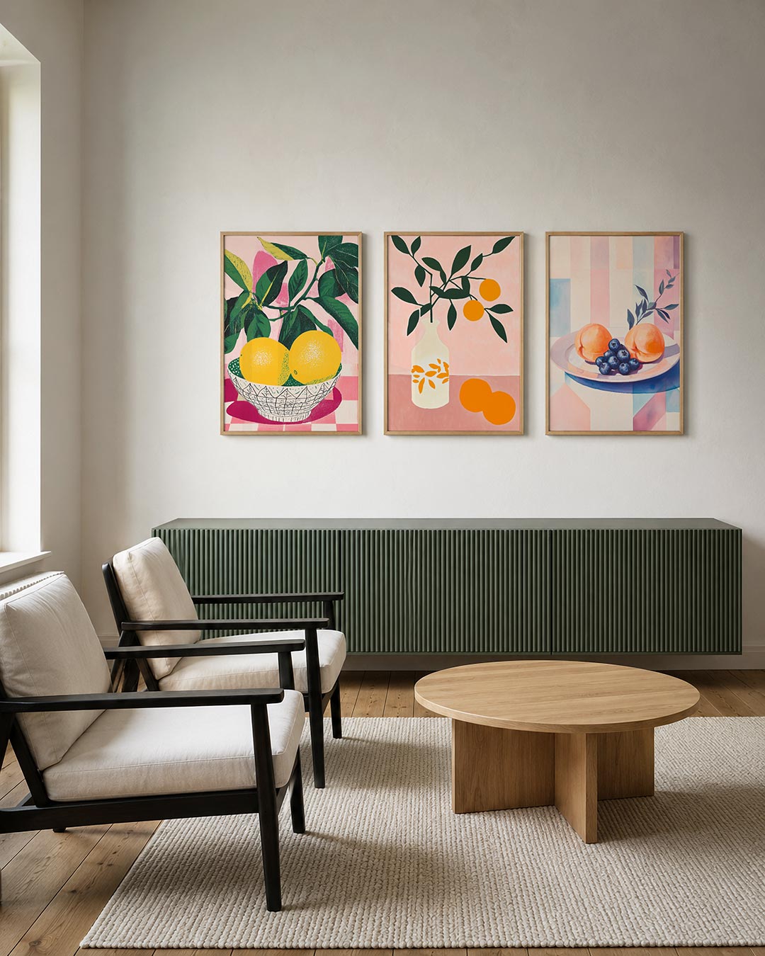 Citroen en bladeren Posterset