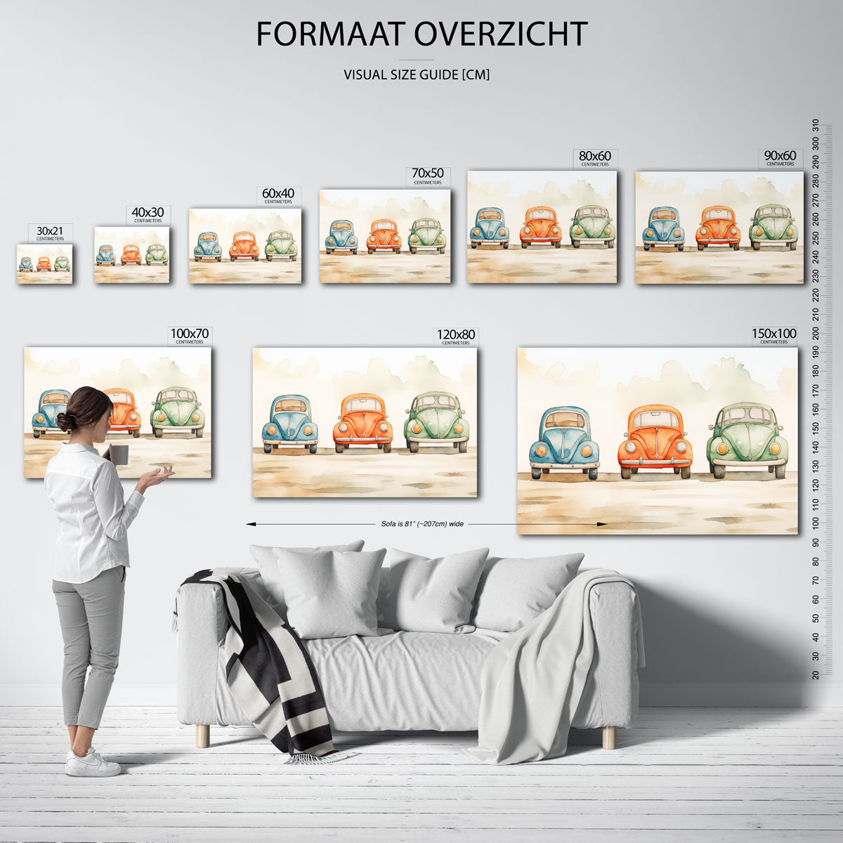 Drie klassieke auto's Poster