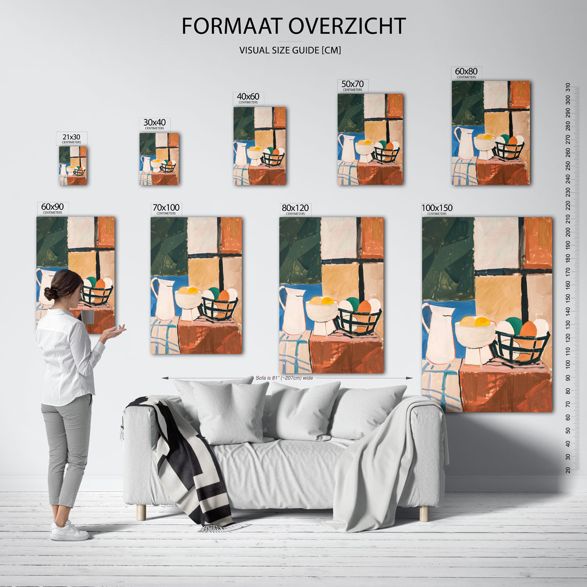 Stilleven met kan en fruit Poster