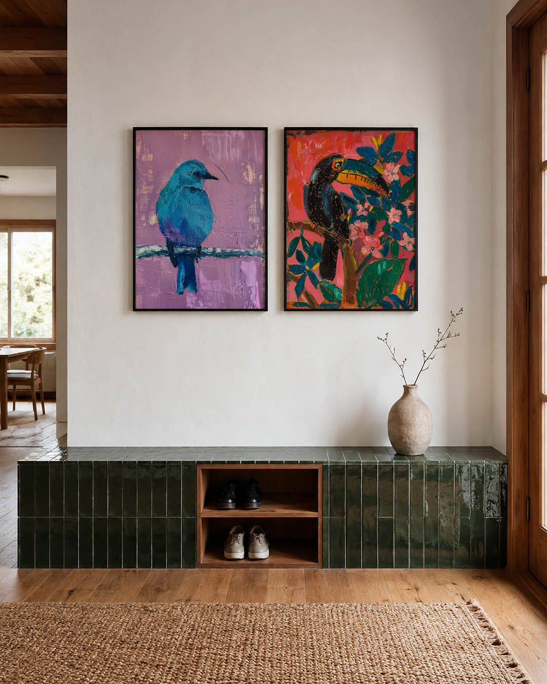 Kleurrijke vogel Posterset